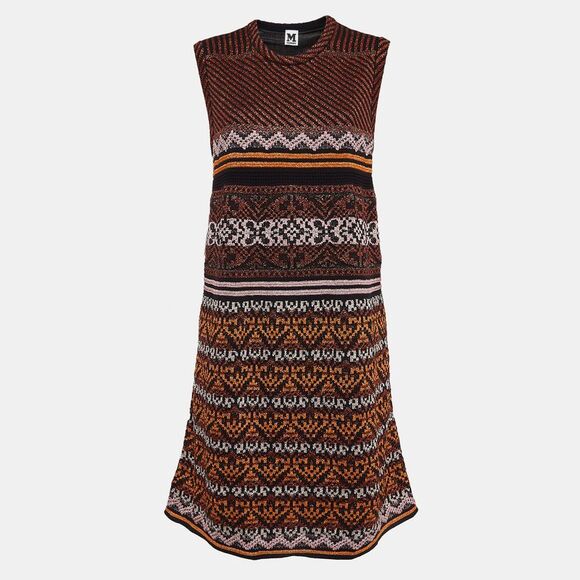 M Missoni Dresses & Skirts - M Missoni Multicolor Patterned Lurex Knit Midi Dress L